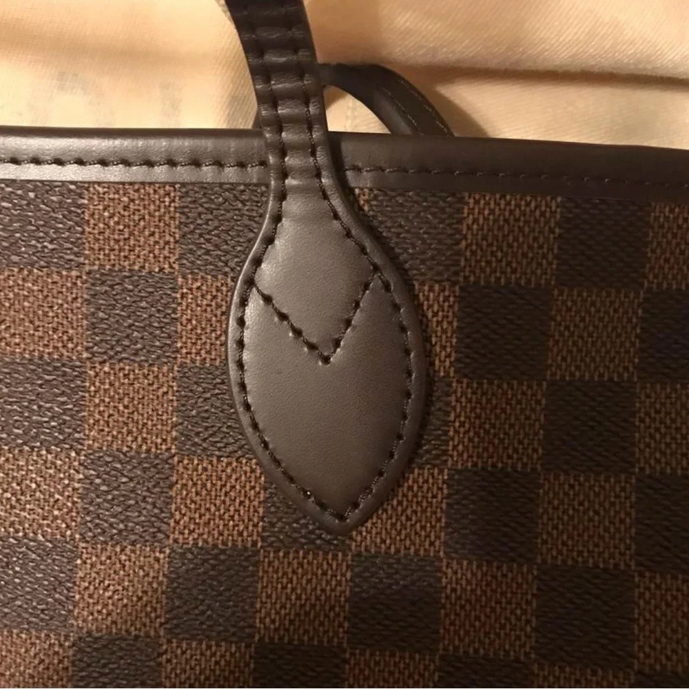 Authentic Louis Vuitton Neverfull MM damier ebene ballerina pink interior - Picture 6 of 16